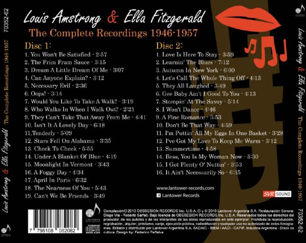 Louis Armstrong & Ella Fitzgerald The Complete Recordings 1946-1957 - Artes de tapa - Imagen 2